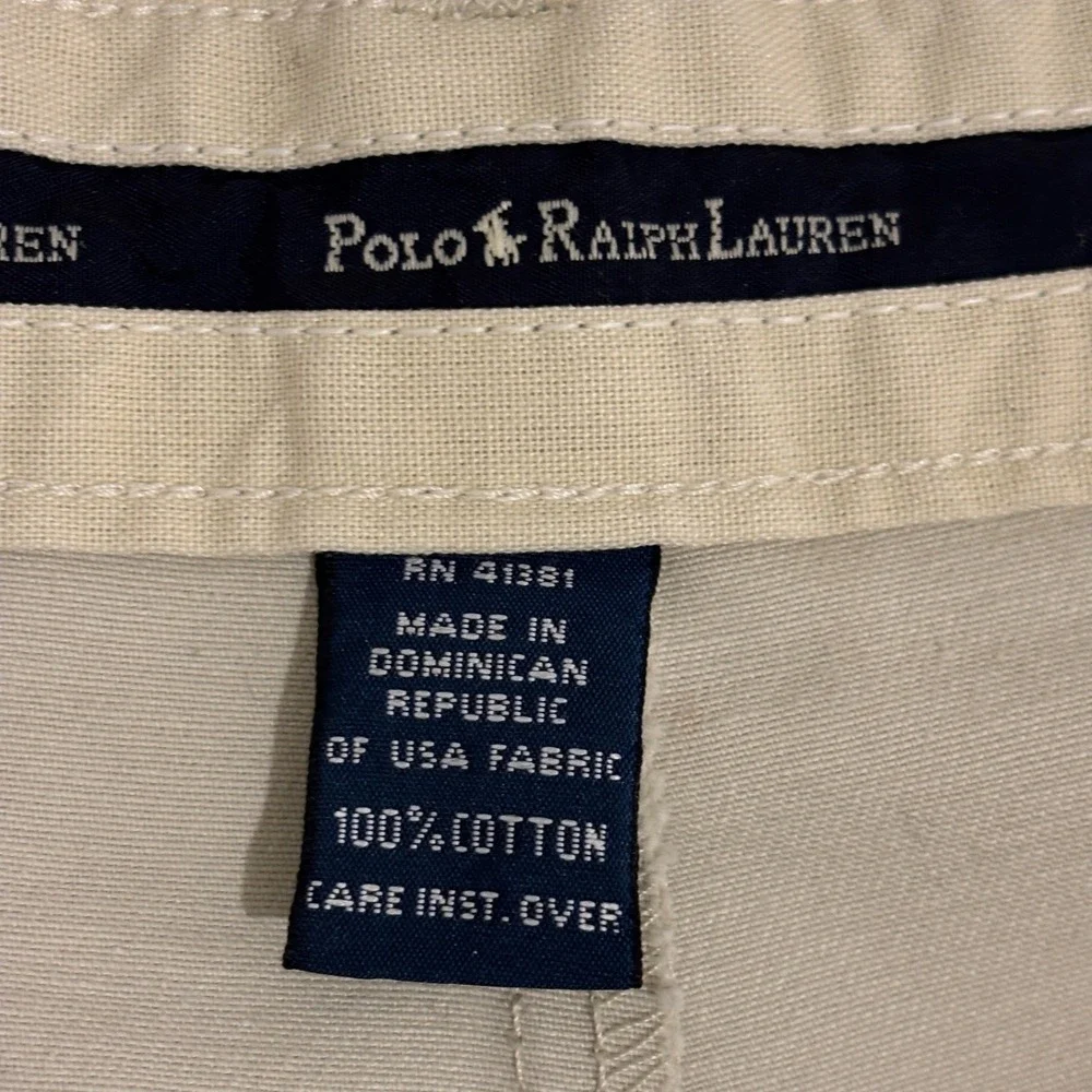 Polo Ralph Lauren Double Pleated Andrew Pant Mens 38x31 Khaki Tan Chino Relaxed
